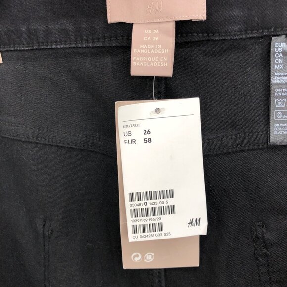 H&M Jeans Womens 26 Plus Black Super Stretch Skinny Pull On Casual Modern NWT - Picture 5 of 11